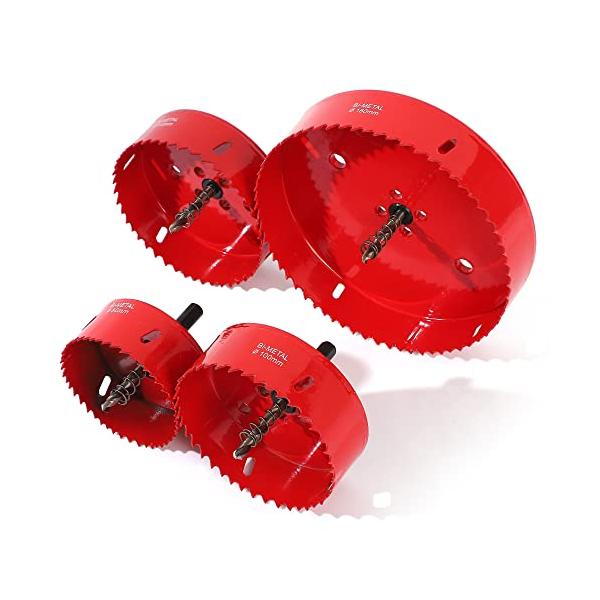 ライフパレット バイメタル ホールソー ホルソー セット 穴あけ 切削 工具 大きい 大型 4本 80mm 100mm 110mm 160mm