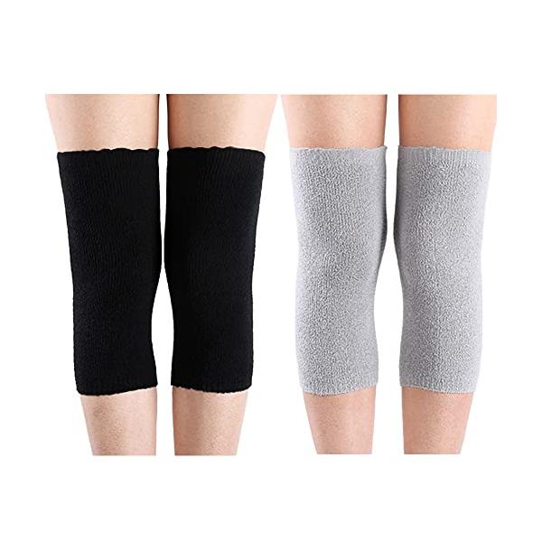 他サイト： なないろ館 ひざウォーマー 2組セット ひざサポーター フリーサイズ 膝 あったか 冷え対策 保温 関節 冷え防止 防寒 (ブラック・グレー)の商品画像