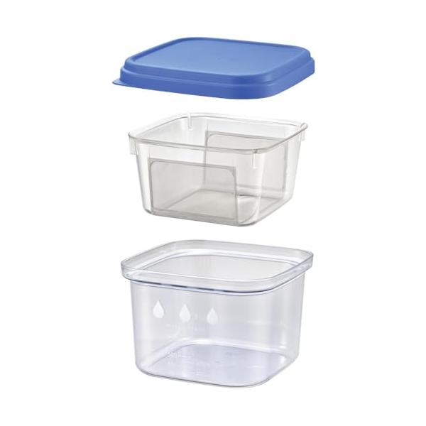 02:大容量ブルー/-/ST-3002・Style:02:大容量・パッケージ個数:1・サイズ:171x171xH124mm・素材・材質:本体 水切りざる AS樹脂 / 蓋 ポリエチレン / メッシュ 18-8ステンレス(60メッシュ)・生産...