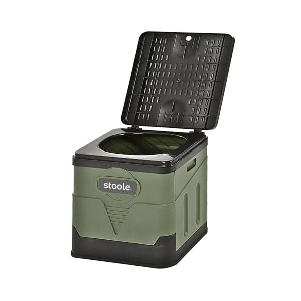 他サイト： スツーレR 防災グッズ大賞受賞 簡易トイレ ポータブルトイレ 防災からアウトドアまで 携帯トイレ 介護 耐荷重100kg (a.グリーン/Mサイズの商品画像