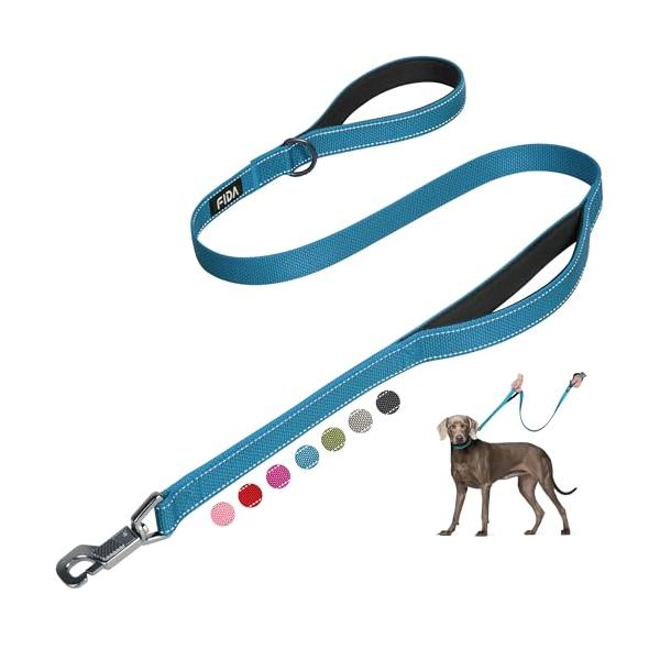 Fida 犬 リード 中型犬 大型犬用リード 持ち手2個 ちやすい 頑丈 訓練