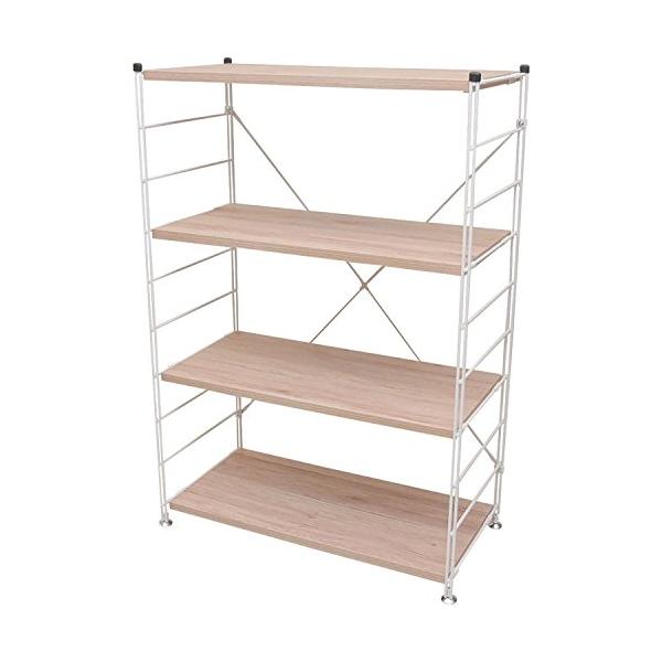 山善 ラック オープンシェルフ 幅85.5×奥行41.5×高さ123.5cm 4段 連結