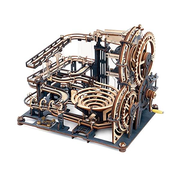 夜の町LGA01・子供から大人まで楽しめる木製ですが金属感が与えられた。美しく洗練されたSF風の仕上がりが特徴です。おもちゃとして、ハンドルを回すと、歯車の回すこと、ボールの登ること、落ちること、螺旋加速することを見込んでしまう立体パズルは...