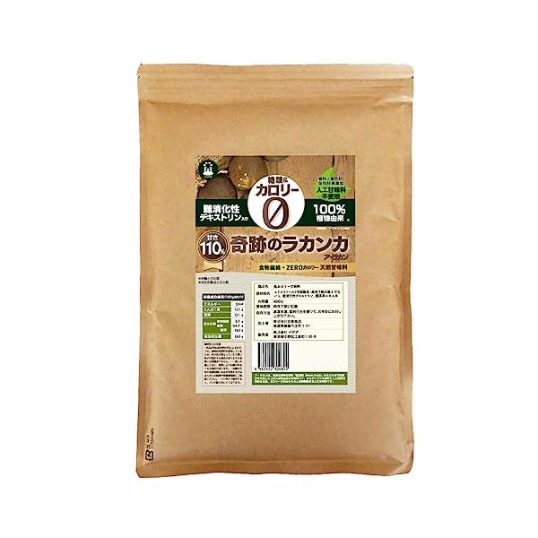 他サイト： 水溶性食物繊維 難消化性デキストリン入 奇跡のラカンカ 粉末 エリスリトール&amp;羅漢果 置換ダイエット用 カロリーゼロ 甘味料ア・ラカン 400グの商品画像