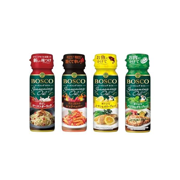 -/90グラム/-・BOSCOエキストラバージンオリーブオイルと、オイルに溶け込む素材の香りが織りなす4種のオシャレな風味のシーズニングオイル。料理の味つけに使えば、お店のような豊かな香りを楽しめます。・内容量90g×4種・保存方法常温、暗...