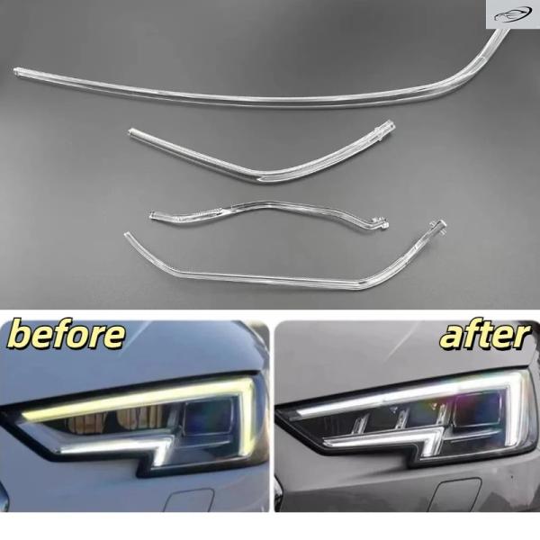 並行輸入品 アウディ A4 A4L B9 S4 2017-2019用 DRL 車用 LED ヘッドライトライト DRL ガイドプレート デイタイム チューブ バ
