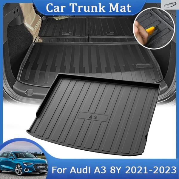 並行輸入品 アウディ A3 RS 3 S3 8Y スポーツバック 2021 - 23 用 TPE リアトランクマット カーゴ収納フロアパッド トレイライナー ラ