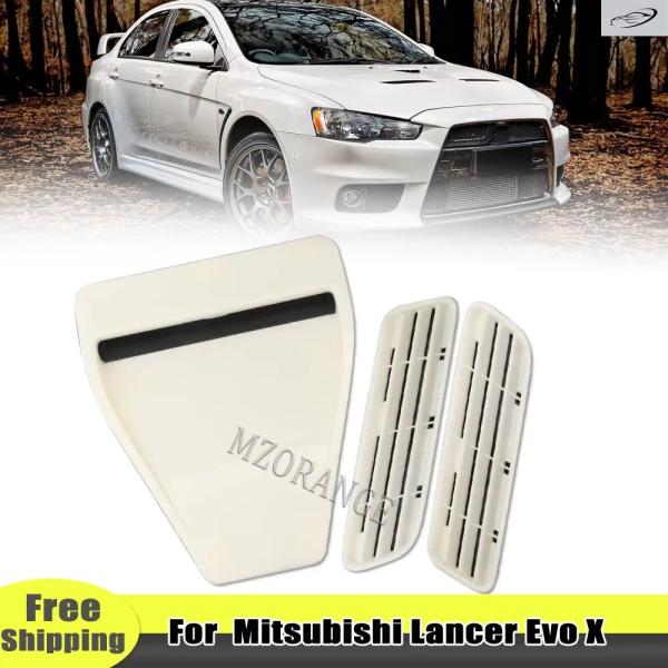 並行輸入品 三菱ランサーエボリューションEVO X 10用エアベントインテークダクトカバー6個セットボンネットスクープインサートアクセサリーの用