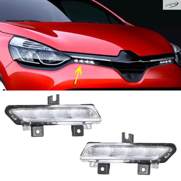 並行輸入品 ルノー キャプチャー クリオ 4 2012-2015 用 LED フロントバンパーライト フォグランプ デイタイムランニングライト ドライビングライ