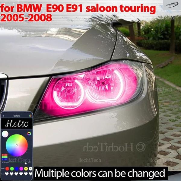 並行輸入品 BMW 3シリーズ E90 E91 セダン/ツーリング 2005-2008用 ハロゲンヘッドライト ライトリング LEDエンジェルアイ カーヘッドラ