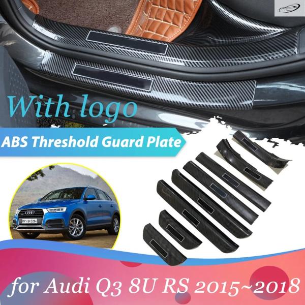 並行輸入品 アウディ Q3 8U RS 2015〜2018 2016 用カーウェルカムペダルドアシルスカッフスレッショルド傷防止ガードカバープレートステッカーア
