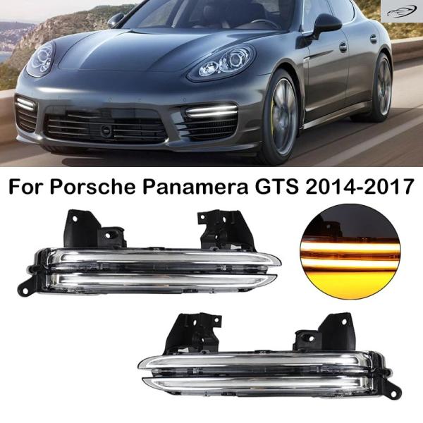 並行輸入品 ポルシェ パナメーラ GTS 2014 - 16 用 フロントバンパー デイタイムランニングライト DRL フォグランプ 97063108352 9