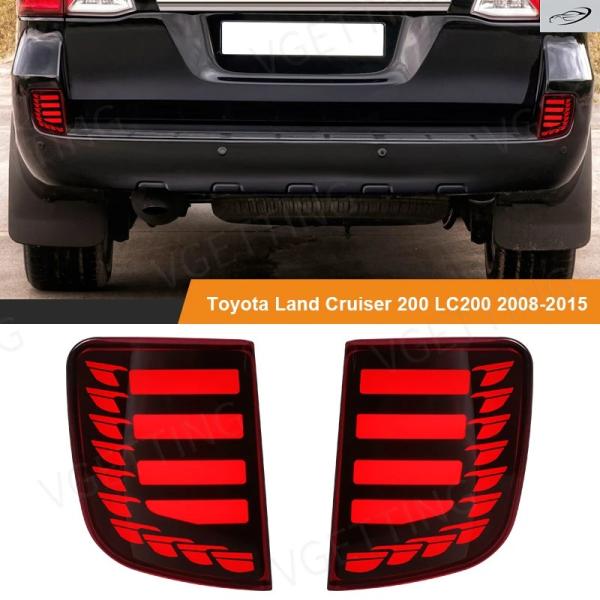 並行輸入品 トヨタ ランドクルーザー LC200 2008 - 2015用 LEDリアバンパーリフレクターハザードブレーキライトウィンカーフォグランプカーアクセ