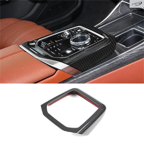 並行輸入品 BMW 7シリーズ G70 2023-2024用 ABSカーボンセンターコントロールシフトフレーム装飾ステッカー 車内アクセサリー