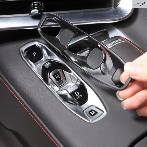 並行輸入品 シボレー コルベット C8 2020-2024 用 ABS カーボン/マットブラック カーコンソール ギアシフトボタン ステッカー アクセサリー