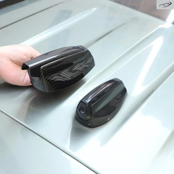並行輸入品 ランドローバー ディフェンダー 90 110 2020-2024 用 ABS カーボンカールーフ シャークフィンアンテナカバー トリムステッカー カ
