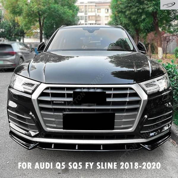 並行輸入品 アウディ Q5 SQ5 FY Sline 2018 2019 2020 用フロントバンパーディフューザーリップスポイラー 3個セット フロントスプリ
