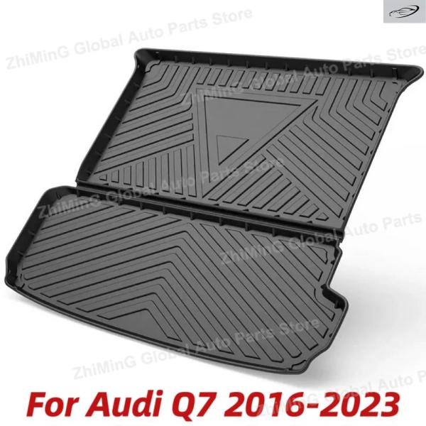 並行輸入品 アウディ Q7 2016-2023用 TPE製トランクマット 防水滑り止めゴム製カーゴライナーアクセサリー