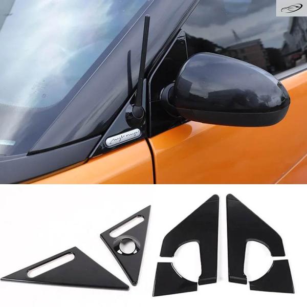 並行輸入品 ベンツ スマート 451 フォーツー 2009-2015 ABS 車用三角トリムパネル Aピラーアンテナ装飾ステッカーアクセサリー
