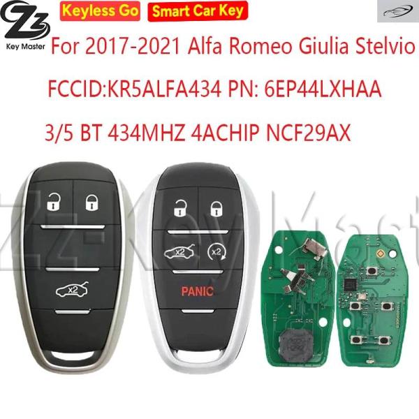 並行輸入品 Zz-KeyMasterストア 2017-2021 アルファロメオ ジュリア ステルヴィオ 3/5BT スマートキー PN: 6EP44LXHAA 