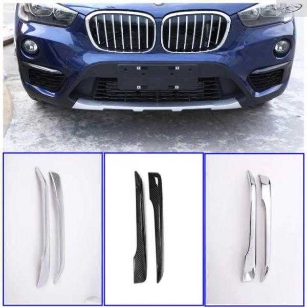 並行輸入品 BMW X1 F48 2016 - 19用 ABSクローム製フロントヘッドフォグランプカバートリムモールディングアクセサリー 2個セット