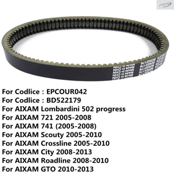 並行輸入品 AIXAM Lombardini 502 Progress 721 741 Scouty Crossline City Roadline GTO MIN 2nd Sonique EPCOUR042 BD522179 用ドライブベルト