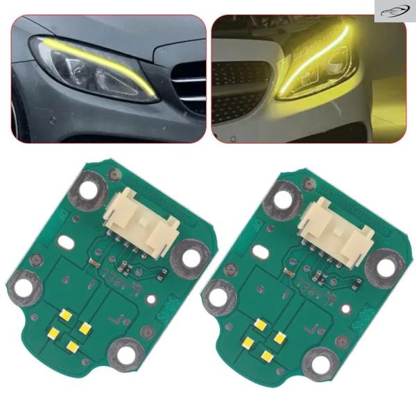 並行輸入品 メルセデスベンツ C AMG GLAクラス W205用 12V デイタイムランニングライト フロントLEDヘッドライトレンズ エンジェルアイ 205