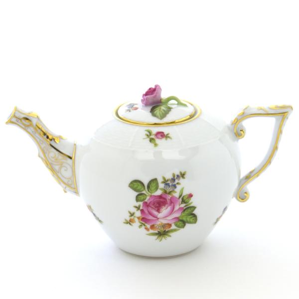 ヘレンド(Herend) ティーポット(ミニ)(370cc)薔薇飾り 小さな薔薇の花束・ピンク(00608/PBR-1)ハンドメイド 手描き 磁器製 洋食器 送料無料 ギフト包装無料 新品