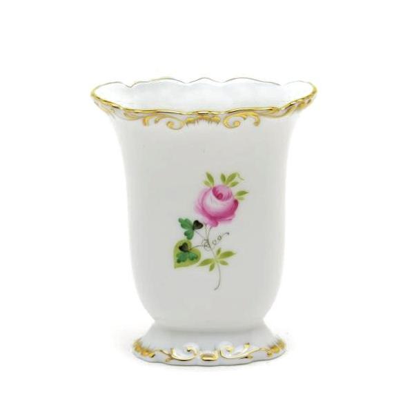 希少 Herend ヘレンド 花瓶 グリーン 薔薇 手描き 花器 飾り壺