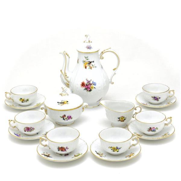 ヘレンド（HEREND） コーヒーセット(6人用) 花と小鳥(C17PC/FO
