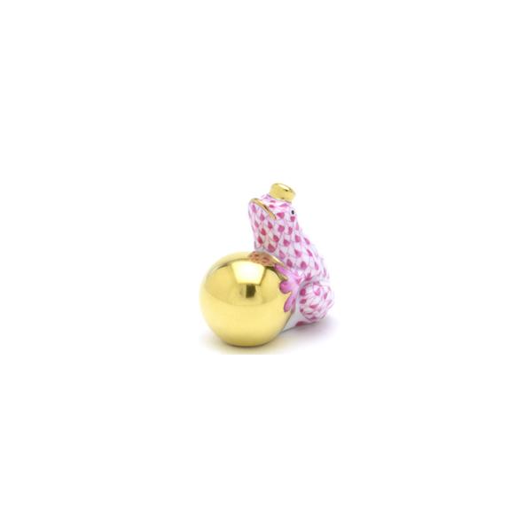 ヘレンド(Herend) カエルの王子様(ミニ)(高さ:3.8cm) 蛙 置物(15369/VHP) ピンクの鱗模様 雨ガエル 手描き 飾り物 送料無料 ギフト包装無料 ハンガリー製 新品