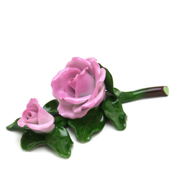 ヘレンド新品未使用ウイーンの薔薇ピンクアシツキボックスチョウ