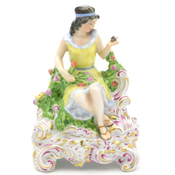 ヘレンド（HEREND） 人形置物(高さ:17cm) スプリング(15935/C)花や蝶を