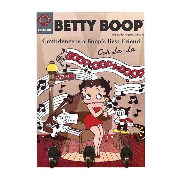 BETTY BOOP ベティブープ コミック ウッド フックボード MDF製 壁掛けフックボード アメリカキャラクター インテリア雑貨 ウォールフック キーフック 壁面装飾