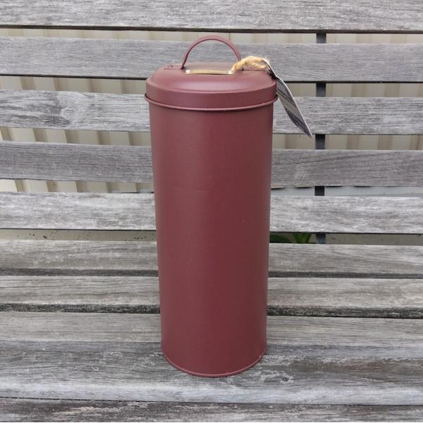 MERCURY マーキュリー ロング ボックス バーガンディ 円筒形 ボルドー ストレージボックス ストッカー ケース 小物入れ スチール製 ブリキ製 インテリア雑貨