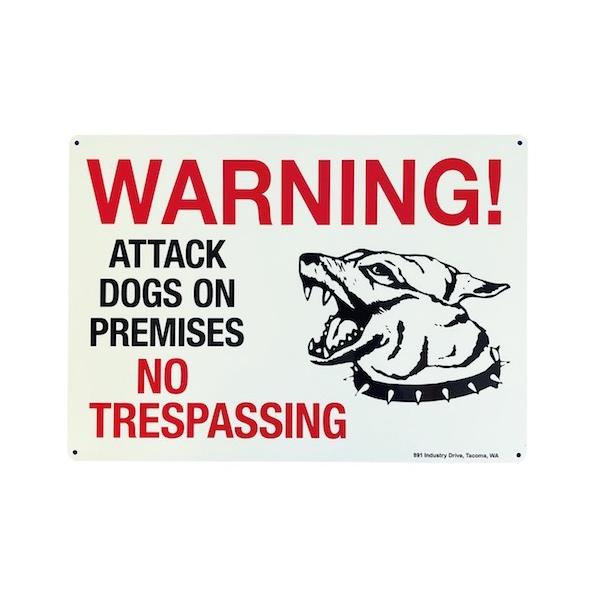 US セキュリティサイン WARNING DOG 番犬に注意 猛犬注意 アルミ製 蛍光 グロウタイプ 暗闇で光る 防犯看板 警告看板 アルミプレート アメリカ雑貨 ガレージ