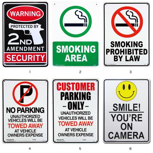 プラスチック サインボード 国民が武器を保有する権利 喫煙区域 禁煙 お客様専用駐車場 駐車禁止 看板 メッセージ サイン プレート ガレージ インテリア 店舗