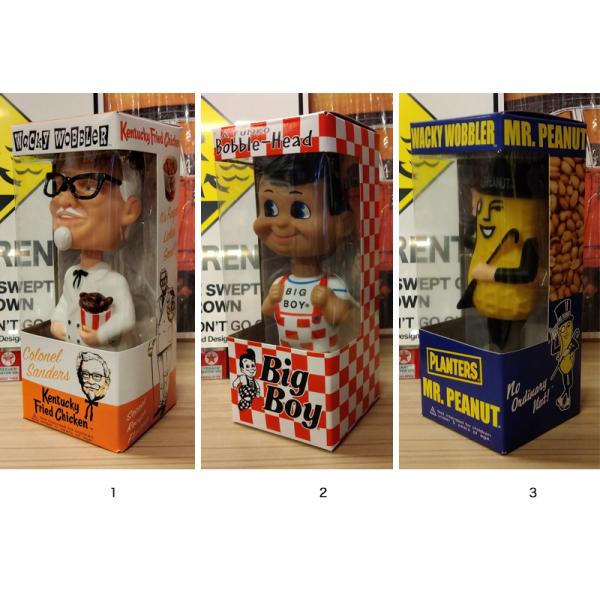 ボビングヘッド カーネルサンダース BIG BOY ビッグボーイ ピーナッツ MR.PEANUT PLANTERS 首振り人形 ワッキーワブラー FUNKO ファンコ 箱付き フィギュア
