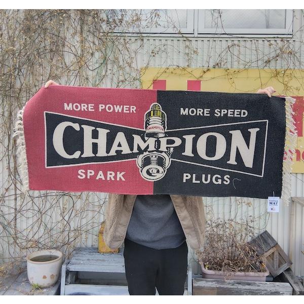 CHAMPION チャンピオン プラグ キッチンマット ロングマット フロアマット マット 玄関マット 50×120cm 綿 コットン 生活雑貨 インテリア オシャレ カッコイイ