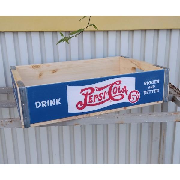 PEPSI WOOD CRATE C ペプシ ウッドボックス ウッドケース 木箱 小物収納 小物入れ インテリア キッチン ガーデニング 工具入れ ガレージ ディスプレイ