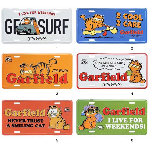 レターパックプラス対応 ガーフィールド アルミ ライセンスプレート アメリカキャラクター インテリア雑貨 壁面装飾 可愛い雑貨 ガレージ アルミ看板 プレート