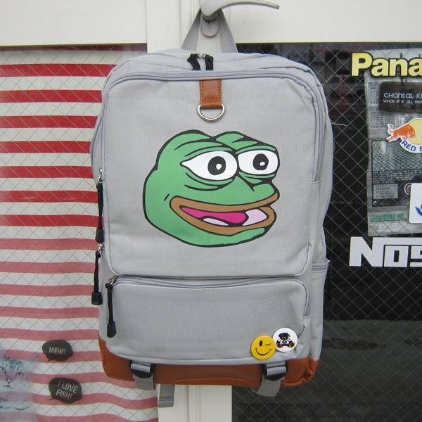 カエルのペペ バックパック 笑顔 グレー Pepe The Frog カエルのpepe リュックサック 面白い メンズ レディース ポケット多い 中高生 大学生 ファッション Kp 007 アメリカン雑貨hermit ハーミット 通販 Yahoo ショッピング