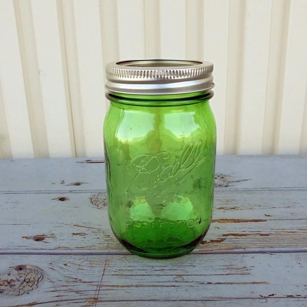 メイソンジャー レギュラーマウス グリーン 緑 14年 100周年記念 16oz 480ml Ball ボールジャー 蓋付き アルミ製フタ付き 保存容器 キッチン用品 インテリア Kt 062 アメリカン雑貨hermit ハーミット 通販 Yahoo ショッピング