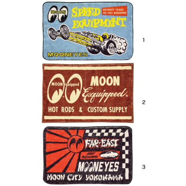 MOONEYES ムーンアイズ フロアマット ショートマット 玄関マット 洗面所マット 柔らかい ポリエステル製 室内 マット 洗面所 滑り止め付き 長方形 46×71cm