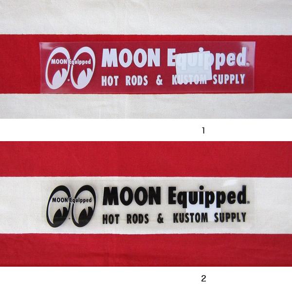 レターパックプラス対応 MOONEYES ムーンアイズ イクイップド ロゴ ステッカー ホワイト ブラック シール デカール 転写式 切り抜き カーアクセサリー ガレージ