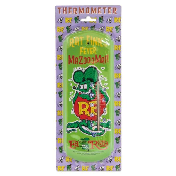 レターパックプラス対応 RAT FINK ラットフィンク サーモメーター 温度計 ロング カッコ良い 縦向き 壁掛け インテリア雑貨 壁面装飾 オシャレな温度計