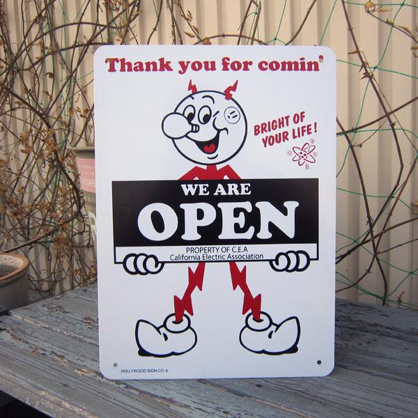 REDDY KILOWATT レディキロワット OPNE/CLOSE プラスチック サイン