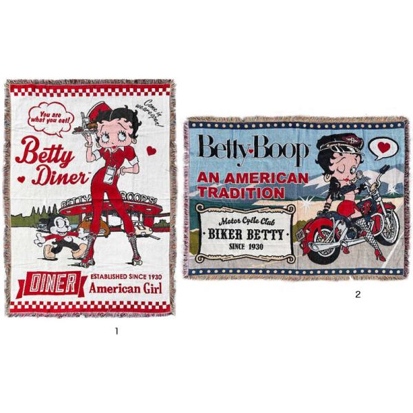 BETTY BOOP ベティブープ フリンジ タペストリー 170×120cm 大きいサイズ 壁面装飾 ソファカバー ベッドカバー インテリア雑貨 アメリカキャラクター ガレージ