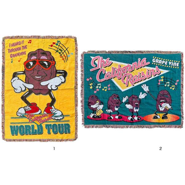カリフォルニアレーズン フリンジ タペストリー 170×120cm 大きいサイズ 壁面装飾 ソファカバー ベッドカバー インテリア雑貨 アメリカキャラクター カバー