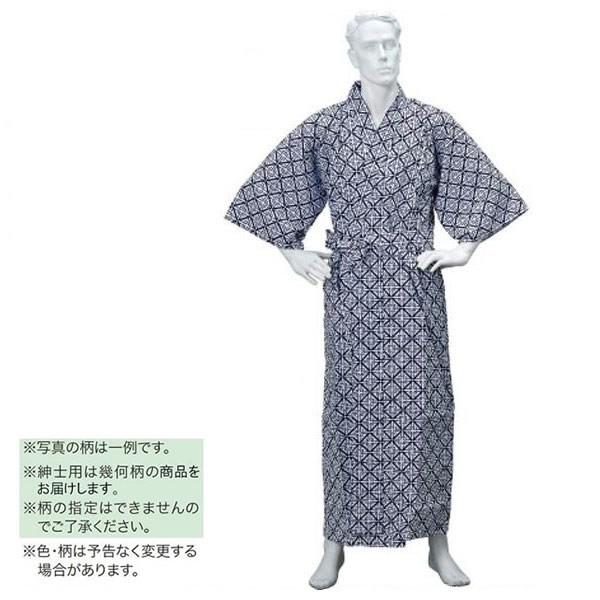 コべス 紳士スタンダードガーゼねまき 付袖 コン幾何柄 No 38 Ll